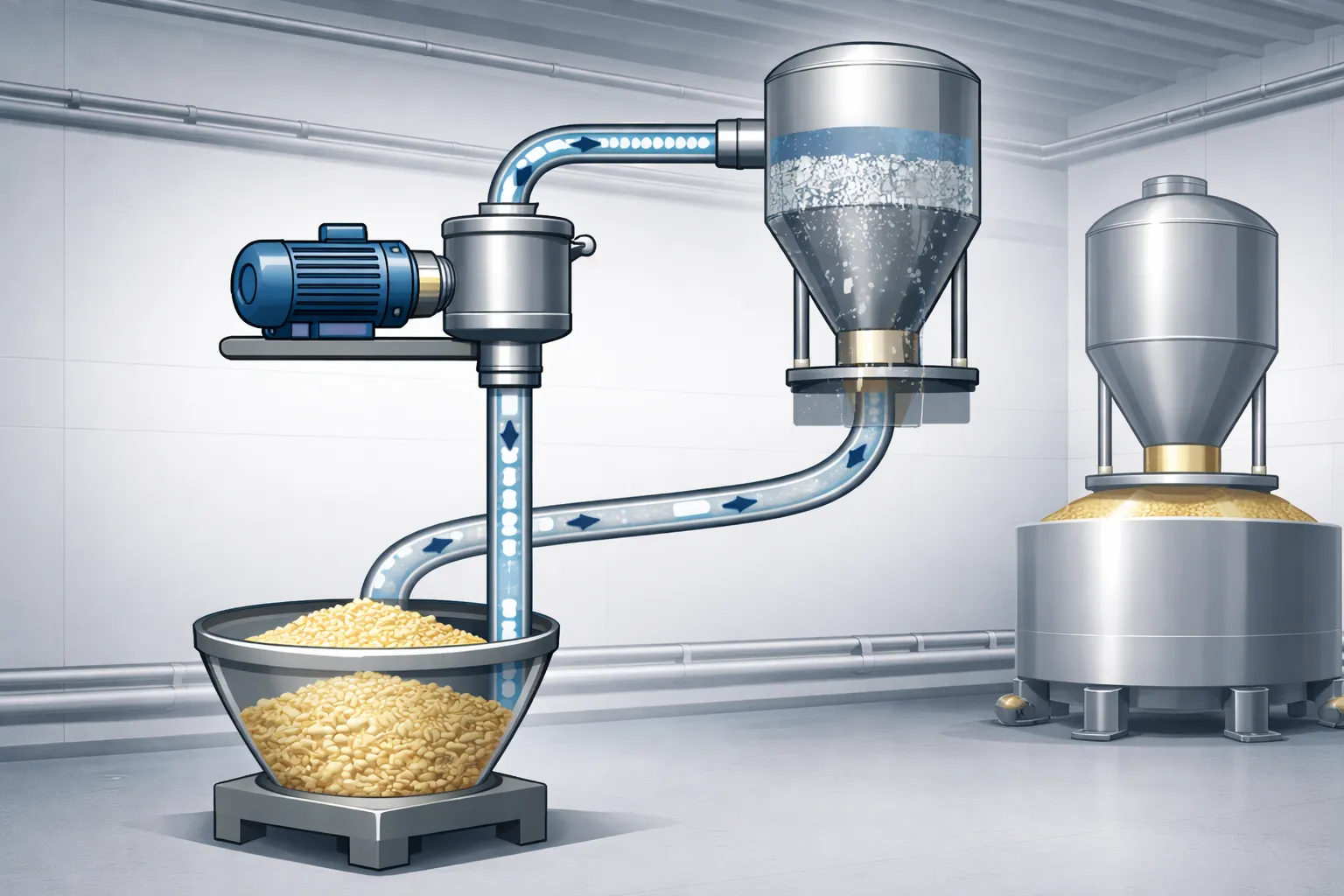 ประเภทของ Pneumatic Conveying System: แบบแรงดูด (Vacuum) และแรงดัน (Pressure) ต่างกันอย่างไร?